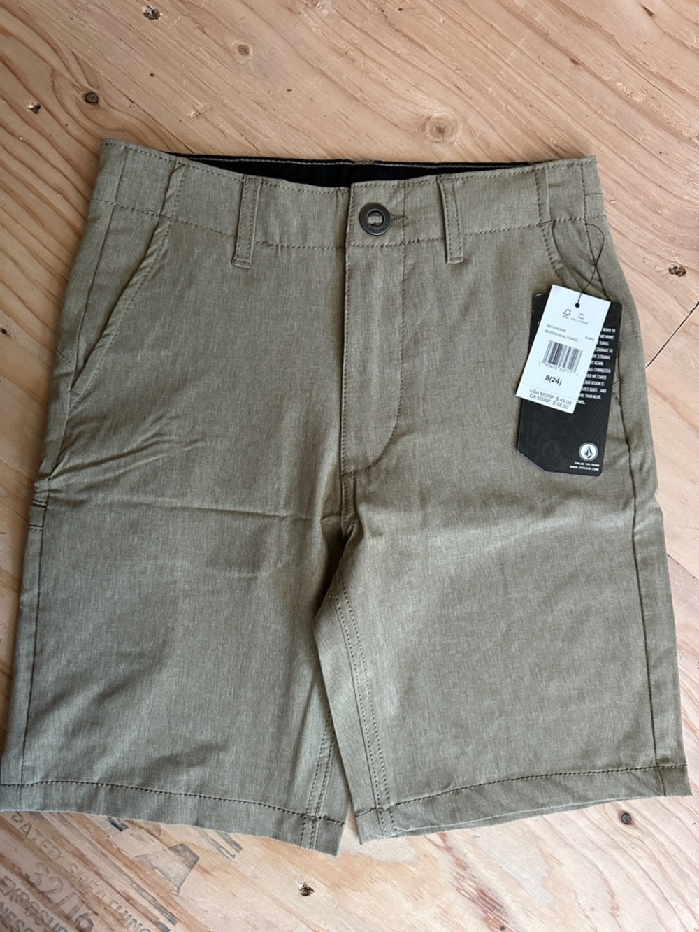 Volcom Olive Flat Front Casual Shorts